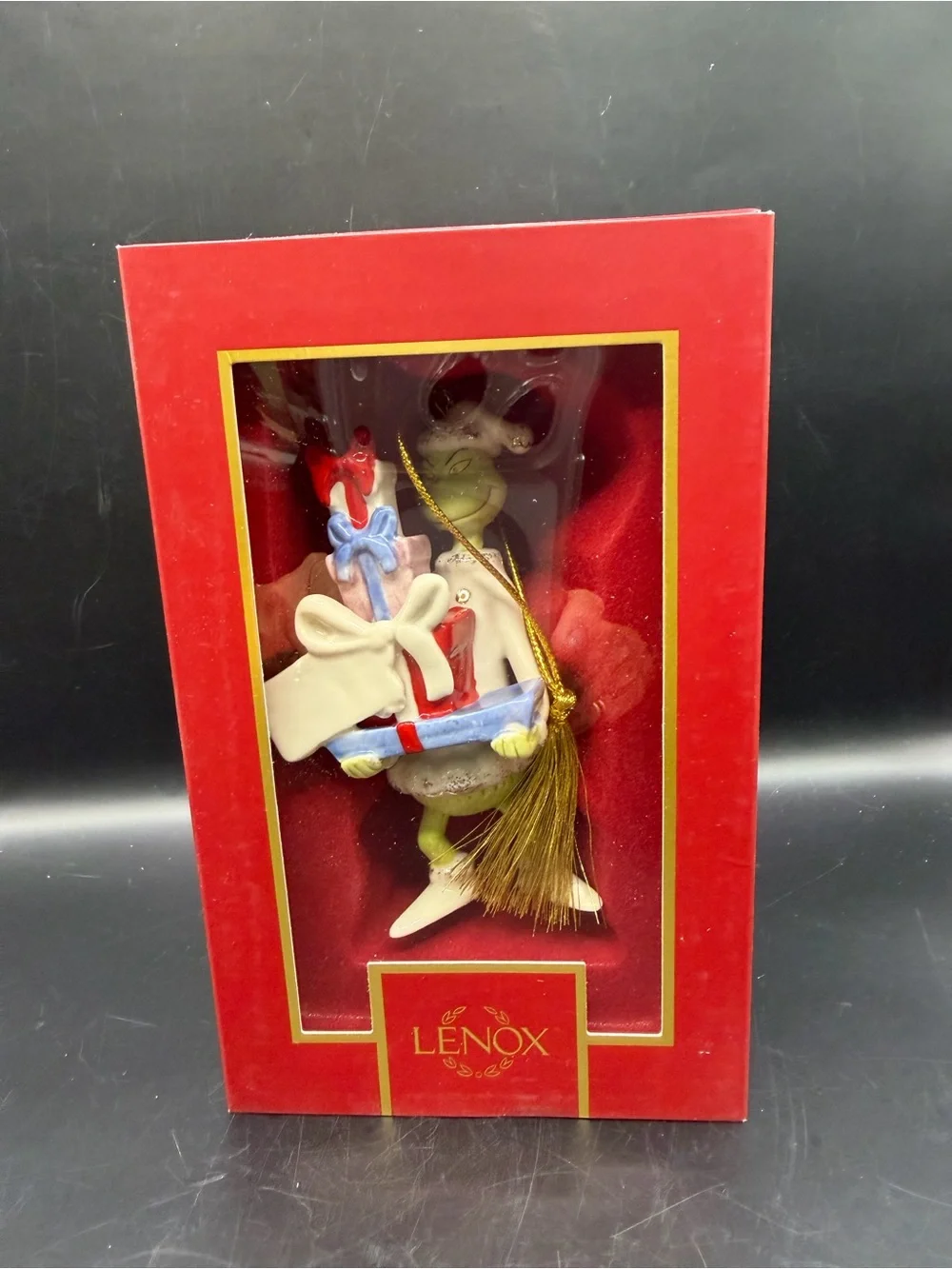 Lenox Dr. Seuss Grinch “Gifts For You” Christmas Ornament – Original Box